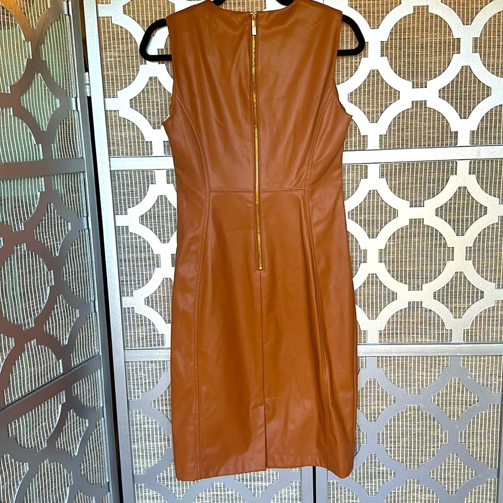 Calvin Klein Women’s zip up light brown polyester dress size 6 - Picture 2 of 8